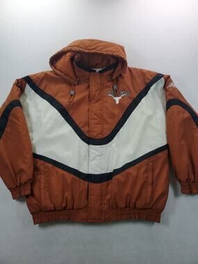Vintage 90s Texas Longhorns Apex One Puffer Jacket With Hood NCAA Size Large